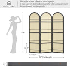 Rattan Room Divider with Built-in Bookshelf | Foldable Privacy Screen & Portable Partition for Home Office, Bedroom, Reading Nook | Wooden Frame, Freestanding Design (Black-Rattan)