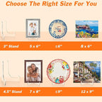 Dooiclear 5 Pack Acrylic Display Stand, Plate Stand for Display, Clear Easel Stand, Display Holder for Card, Frame, Picture, Magazine, Book, CD, Phone (Large/ 4.5 Inch)