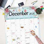 GuassLee Extra Large Wall Calendar 2026,36"x 24" Vertical Jumbo Hanging Wall Planner, 24-Month Aesthetic Large Calendar Jan. 2026 to Dec. 2027 with Thick Paper Watercolor Design for Easy Organizing