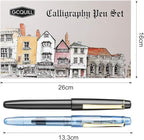 GC QUILL Calligraphy Set Fountain Pens 7 Different Size Nibs and 36 Assorted Ink Cartridges Kit for Calligraphy Lettering - Complete Easy Learning Set for Beginners F736