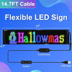 Programmable LED Sign,Scrolling Flexible Advertising Digital Signs,LED Car Sign,Control by Bluetooth APP Control,DIY Design Text, Patterns, Animations