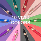 CRME Ballpoint Pen 2-in-1 Stylus Bulk Custom Pens Personalized Engraved Metal Pens with Name Soft Grip Ball Point Pen for Men Women Teacher Essentials Office Supplies Party Note-Taking Black