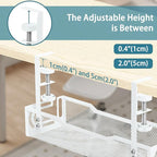 Under Desk Cable Management Tray, No Drill Mesh Desk Cable Tray, Wire Management Tray Cable Management Rack, Wire Organizer and Cable Management Box (White)