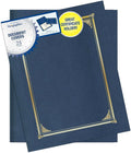 Geographics Classic Linen Document Covers, 12.5” x 9.75”, Navy Blue (25 Pack)