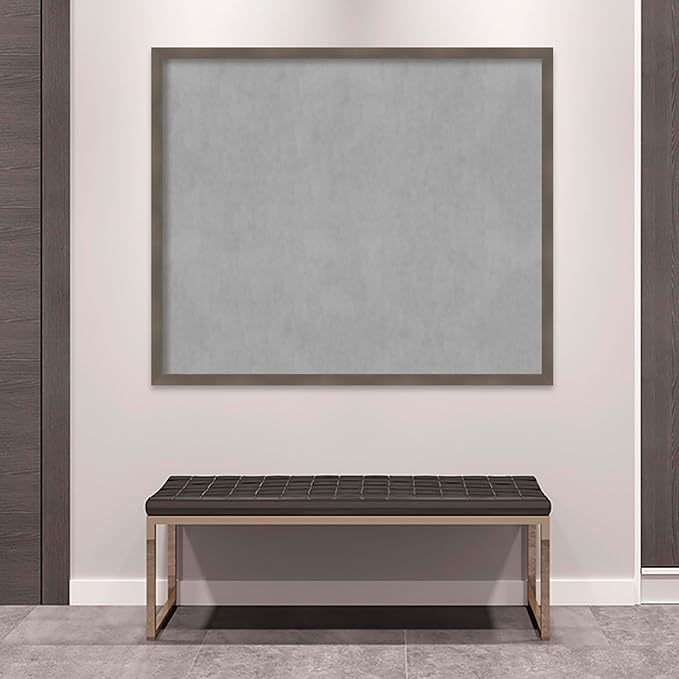 Amanti Art Grey Framed Magnetic Board 42x50 Oversize Vision Board for use with Magnets, 100% Metal Sheet to Display Items as Office Decor or for Home Organization in mudroom, Kitchen or Kids Room