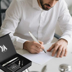 YICMY Fancy Fountain Pen Set – Fine & Medium Nibs, Includes 18 Ink Cartridges, Ink Converter, Syringe Filler, Luxury Gift for Writing, Journaling & Calligraphy，Silvery