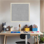 Amanti Art Silver Framed Magnetic Board 22x22 Medium Vision Board for use with Magnets, 100% Metal Sheet to Display Items as Office Decor or for Home Organization in mudroom, Kitchen or Kids Room
