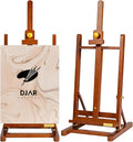 DJAR H- Frame Tabletop Painting Easel, Adjustable Solid Beech Wood Desktop Art Easel, Hold Canvas Up to 27.5", Assembly-Free Art Stand for Artist, Student, Walnut