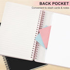Lined Spiral Journal Notebook, A4 Spiral Notebook, 8.5''×11'' 100GSM Thick Paper Spiral Bound Journaling Notebooks for Work, School, Women, College Ruled Spiral Notebook for Note Business, Pink
