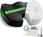 ComfiLife Premium Comfort Seat Cushion - Non-Slip Orthopedic 100% Memory Foam Coccyx Cushion for Tailbone Pain - Cushion for Office Chair Car Seat - Back Pain & Sciatica Relief (Black)