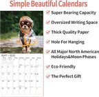 2026 Wall Calendar,Calendar 2026, November 2025 - December 2026, Wall Calendar Puppy Dog, 12" x 24" Opened,Full Page Months Thick & Sturdy Paper for Calendar Organizing & Planning