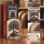 Resin Tree of Life Bookends Set, 2Pcs Decorative Non-Skid Book Ends for Heavy Books, Shelves, Bookcase or Desk - Antique Bronze Color Home Décor Gift, Library and Office Decor