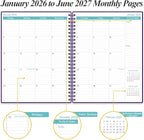 2026-2027 Planner - 18 Months Weekly & Monthly Planner from January 2026 - June 2027, Planners 2026-2027 with Elastic Closure, Inner Pocket, 8.5" x 11", Purple