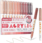 kander Acrylic Gel Pens, 12 Colors Highlighter Acrylic Gel Ink Pens with Bullet Tip,Strong Coverage, Large Ink Capacity, Multi-Purpose Paint Pens for Rock Painting, Crafts, DIY, Art Supplies