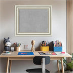 Amanti Art Silver Framed Magnetic Board 22x26 Small Vision Board for use with Magnets, 100% Metal Sheet to Display Items as Office Decor or for Home Organization in mudroom, Kitchen or Kids Room