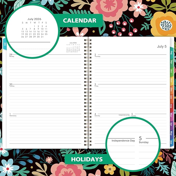 Planner 2026-2027 - 9" x 11",Academic Planner 2026-2027, JUL.2026 - JUN.2027, Weekly and Monthly Planning with Monthly Tabs, Back Pocket + Thick Paper + Twin-Wire Binding