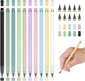 HOTUT Infinity Pencil,10PCS Inkless Pencil Forever Pencils with 10 Replaceable Nibs and Extra Erasers, NO-Sharpening Pencils for Students for Writing Drawing Home Office School Supplies