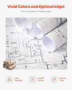 VEVOR Wide Format Paper, 24 in x 300 ft Plotter Roll, 2 Rolls CAD Bond Rolls with 2 in Core, 20 LB Bond Paper Rolls, Ideal for CAD Drawings, Engineering Plans, GIS Maps, and Architectural Designs