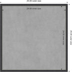 Amanti Art Black Framed Magnetic Board 25x25 Medium Vision Board for use with Magnets, 100% Metal Sheet to Display Items as Office Decor or for Home Organization in mudroom, Kitchen or Kids Room