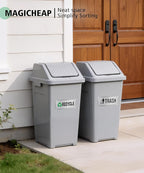 Magicheap Trash and Recycle Stickers 8 Pack, Waterproof Recycle Sticker and Trash Stickers, Trash Bin Labels Combo for Home Indoor Outdoor Office Garbage Can Waste Bin