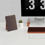 YEOUX Glass Small Whiteboard with Reversible Wood Stand for Desk, Burgundy Red, Mini Dry Erase Board, Desktop Small White Board 9.5"x6.7" for Office, Home, Kitchen, Marker & Eraser Included