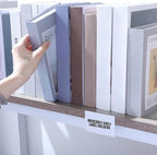 Containlol 50 Pcs Moveable Shelf Label Holders, Clear Bookshelf Label Library Shelf Markers Bookshelf Divider Tags for Library Office Classroom Home(6.5 x 3.54 x 2.36 Inch)