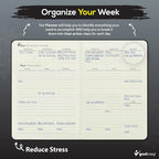 Undated Planner – 90 Day Guided Journal & Productivity Organizer, A5 Daily & Weekly Planner 2025 2026 with Goal Setting, Habit Tracker, To Do List, Academic & Work Calendar, Leather Hardcover - Black