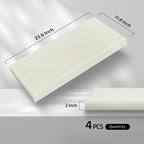 UMIACOUSTICS 4 PCS Acoustic Panels with Hanging Brackets, 2” Thick Fiberglass Sound Proof Panels Removable for Studios, Office, Home Theater Wall- Off White