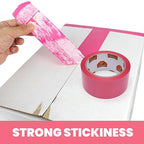 TAPEBEAR 48Rolls Pink Packing Tape with 12 Dispensers, 1.88 Inch x 60 Yards Packaging Tape Refills, Cute Decorative Moving Tape for Boxes, Shipping and Sealing