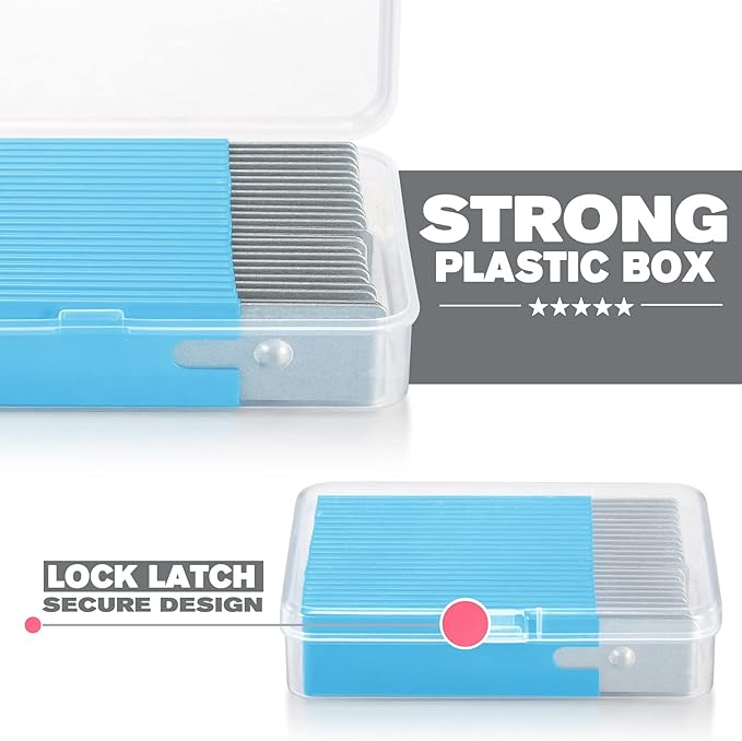 Lnchett Box Cutter, 48-Pack Retractable Cardboard Mini Box Cutter for Packages, Boxes and Paper, All Metal Tough Sheath, Functional Basic Cutter with Case, Lock Ball Design