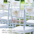 Blulu 6 Pcs Reserved Signs for Wedding Chairs Acrylic Tag Hanging with Ribbon for Wedding Reserved Signs for Important Events Church Pews Chair and Restaurant(Rose Pink)