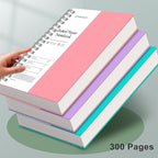 EMSHOI B5 Spiral Notebook Bullet Dotted journal, Large 7.48" X 10.15", 300 Pages/150 Sheets, 100gsm Dot Grid Paper, Waterproof Hardcover, for Office School Women Men Work Writing Notes-Pink