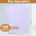 Silunkia 100 Sheets Purple Cardstock 8.5 x 11 Certificates Paper, 200gsm/75lb Heavyweight Paper Card Stock for Cards Making, Greeting Card, Business Cards, School Crafting, Menus