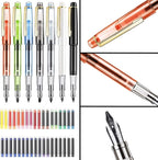 GC QUILL Calligraphy Set Fountain Pens 7 Different Size Nibs and 36 Assorted Ink Cartridges Kit for Calligraphy Lettering - Complete Easy Learning Set for Beginners F736