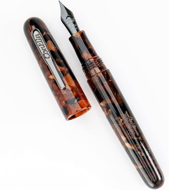 Conklin All American Fountain Pen in Brownstone – Stub Nib, Rich Brown Finish & Artistic Design – Ideal Gift for Calligraphers & Collectors