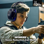 SAFEBUILDER Ear Muffs Noise Reduction SNR 33dB Adjustable Lightweight Safety Earmuffs Sound Proof Noise Cancelling ANSI