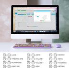 MOFII Wireless Keyboard and Mouse Combo, 2.4G Silent Cordless Slim Full Size Keyboard and Ergonomic Mice Set for Laptop, Desktop, MacBook, PC - Purple Colorful
