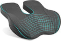 EARJIA Memory Foam Seat Cushion for Office Chair Seat Cushions for Long Sitting Tailbone Pain Relief Anti-Slip Bottom & Removable Leather Cover for Car Gaming Work