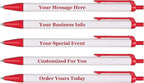 RevMark Personalized Ballpoint Pen, Custom Printed Name, Business or Event Information, Timeless Advertising, USA Made Pens, Promotional Marketing, Smooth Black Ink, Bulk Pack (Red,100 Ct.)