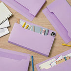 Magnetic Pocket File Holder Large File Folder Organizer Paper Mail Letters Holder Wall Hanging Office Supplies for Refrigerator Whiteboard Cabinets(13.8 x 8.3 Inch,Horizontal,Purple)
