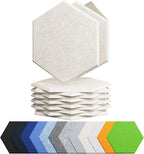 Amantech 12 Pack Acoustic Panels Self Adhesive Sound Proof Foam, High Density Sound Acoustic Foam Panel, 12X10.23X0.4 Inch Hexagon Wall Panels in Home,Office,Reccording Room,Studio(Beige)