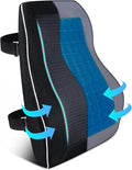 Gel Lumbar Support Pillow for Office Chair Car Gaming Chair Lower Back Pain Relief Back Support, Cooling Memory Foam Cushion for not stand the heat, 3D Mesh Cover Ergonomic Orthopedic Back Rest