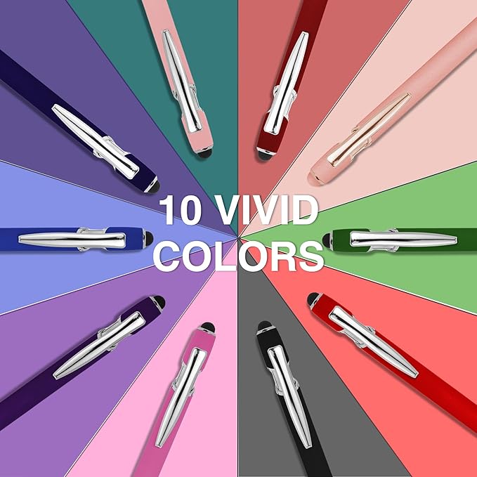 CRME Stylus Pens for Touch Screens Bulk Custom Pens Personalized Customized Engraved Writing Pen with Name Text Smooth Writing Black Ink for School Office Friends Supplies Pink Pens
