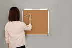Cork Board Set - Bulletin Corkboard 24 x 24 inch Framed with 10 Thumb Tacks - Wall Hanging Message Memo Pin Tackboard Organizer for Home, Office, Desk and Cubicle (Cork 24x24)