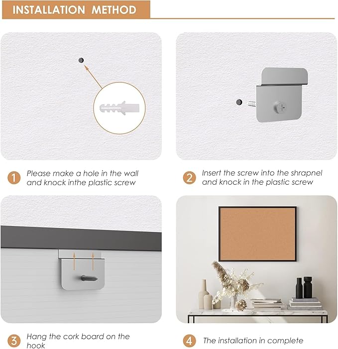 Board2by 2-Pack Cork Board Bulletin Board 24 x 36, Black Wood Framed 2x3 Corkboard, Office Board for Wall Cork, Large Wall Mounted Notice Pin Board with 32 Push Pins for School, Home & Office