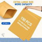 Motipuns 150 Pcs 14" x 18" Extra Large Mailing Envelopes 32lb with Gummed Flaps, Catalog Jumbo Craft Envelopes for Mailing, Storage and Organizing Documents Office Supplies(Yellow)