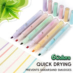 Techjob Aesthetic Highlighters 6 Pack, Chisel Tip, Highlighters Assorted Colors, Home and Office Use, Teacher Supplies, Ideal Highlighter for Organizing and Coloring