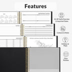 SUNEE 2026 Daily Planner, 4-Person Group Appointment Book with Quarter-Hourly Layout. Weekly & One-Page-Per-Day Format, Jan to Dec 2026, 8.5"x11",Weekly Planner, Flexible Cover, Note Pages, Bookmark, Black