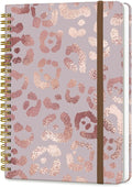 DHGPTS Spiral Journal Notebook, A5 Cute Notebooks for Women Men, College Ruled Hardcover Notebook for Work & Note Taking, 60 Pages Double-Wire Journals for Writing, Pink Glitter Leopard