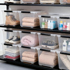 Citylife 82 QT Clear Plastic Storage Bins with Lids Stackable and Nestable Storage Boxes with Lids Large Plastic Storage Containers for Garage, Closet, Kitchen, 6 Packs